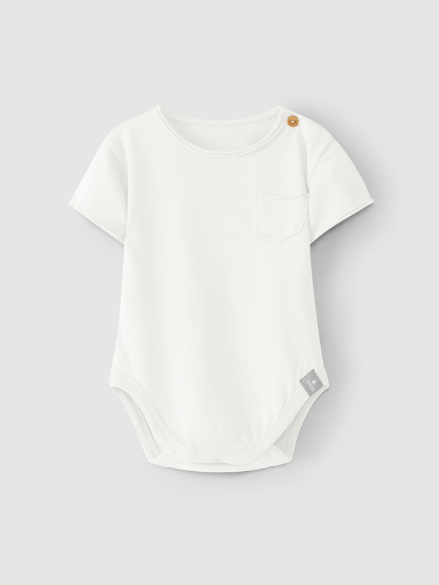 Plain bodysuit with pocket