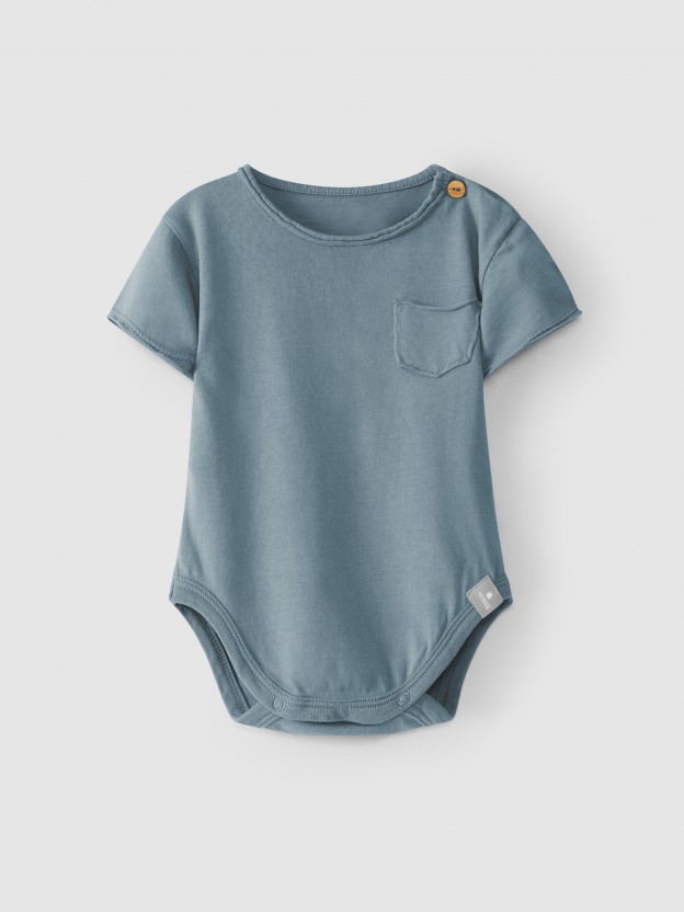 Plain bodysuit with pocket