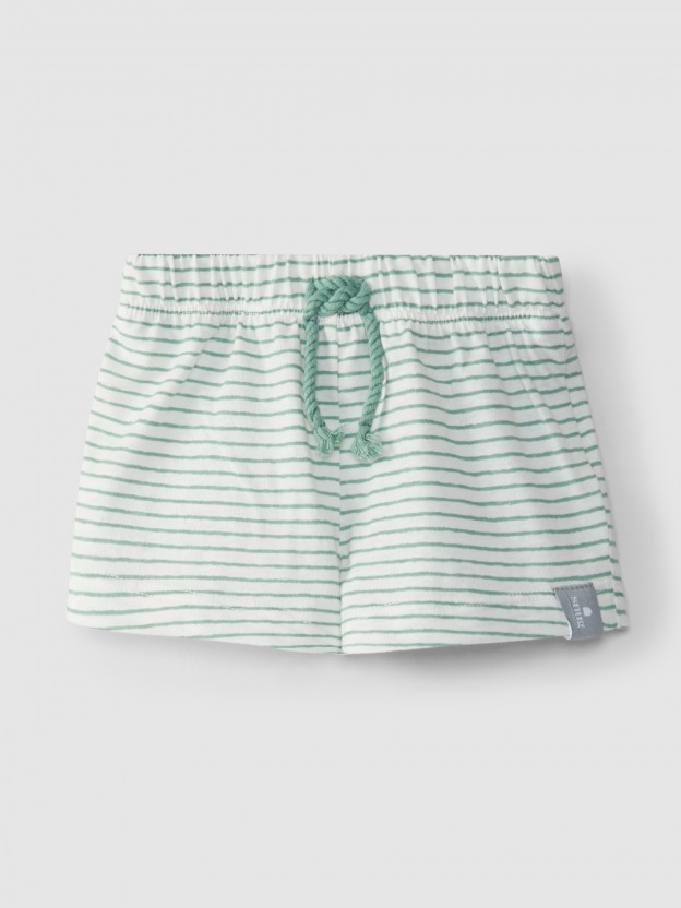 Striped pull-up shorts