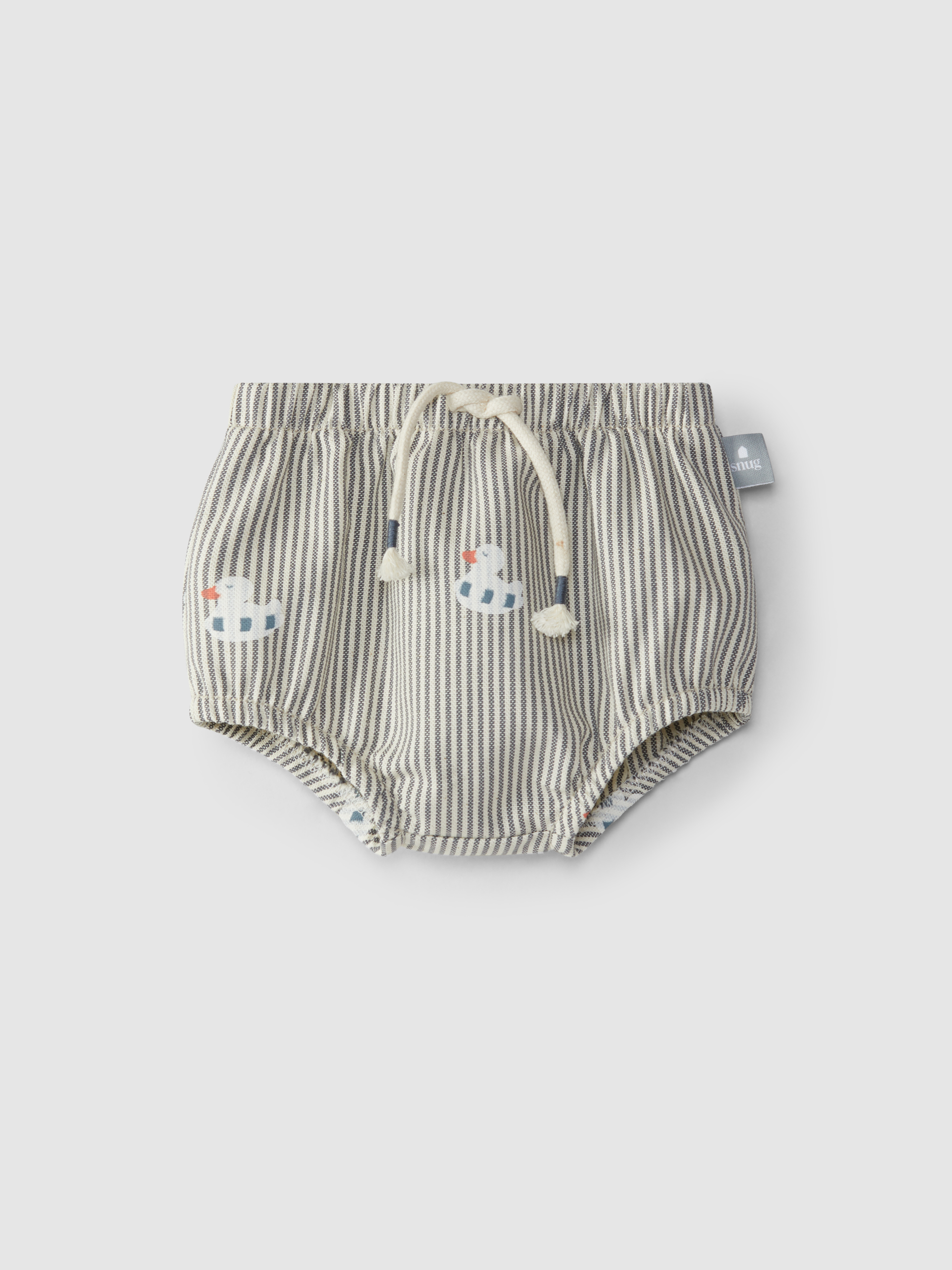 Diaper cover in denim canvas with duckie