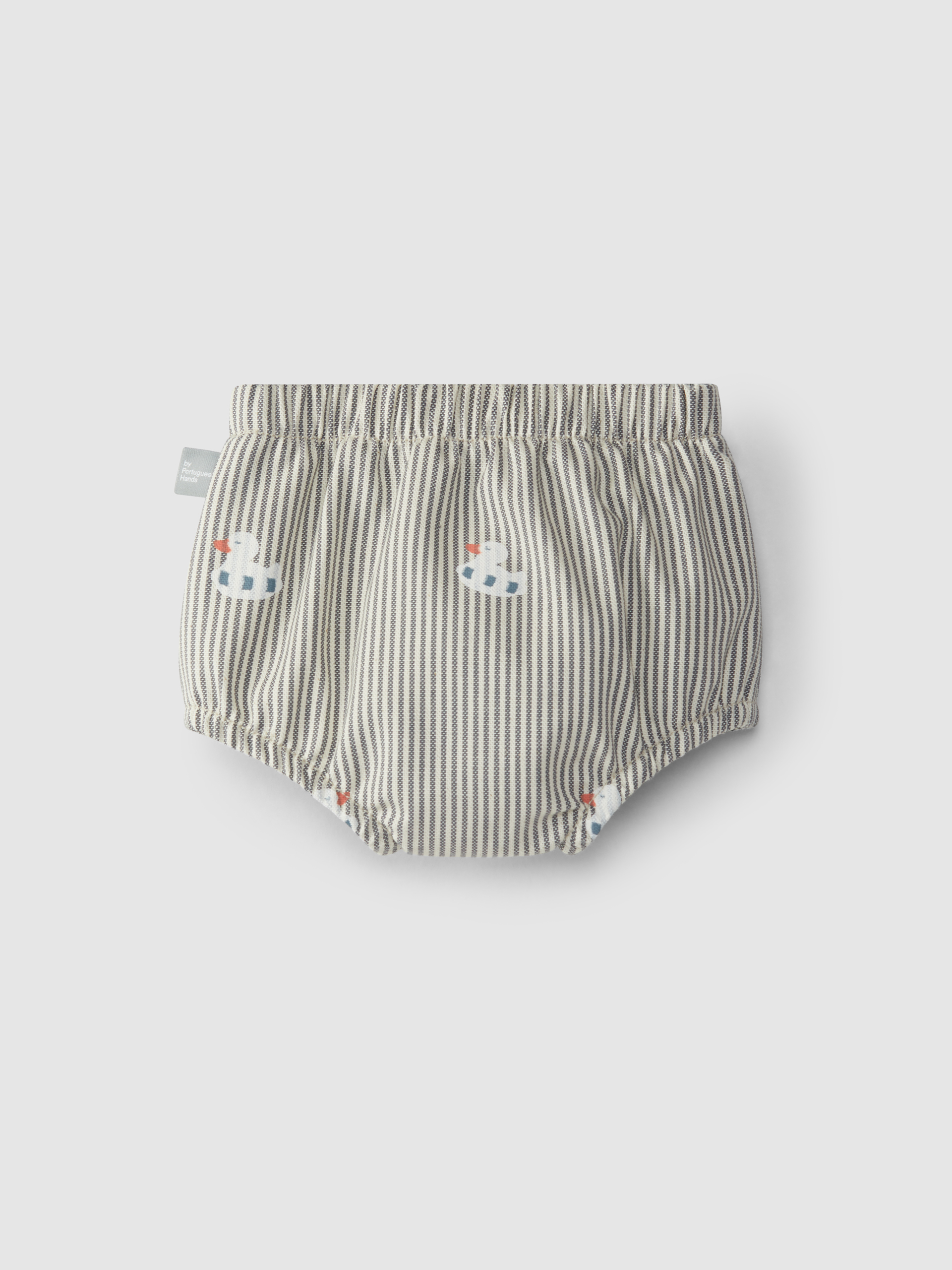 Diaper cover in denim canvas with duckie