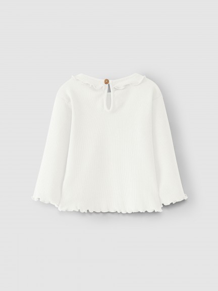 Longsleeve malha canelada com folho Longsleeve malha canelada com folho