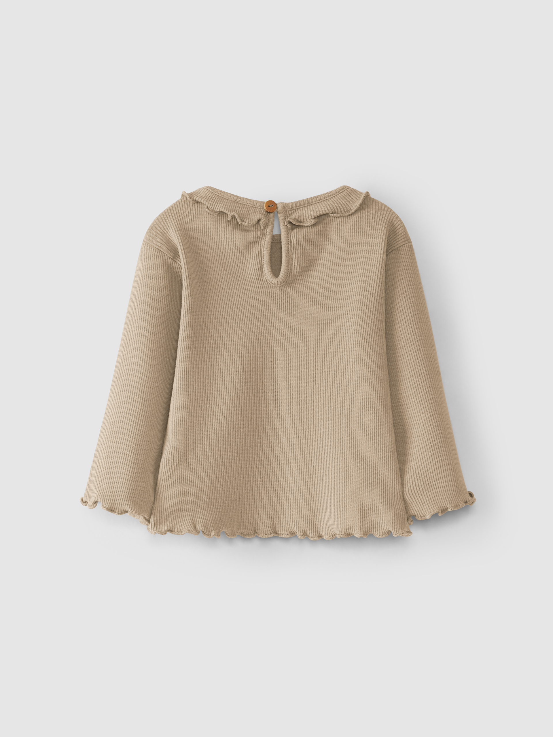 Ribbed jersey longsleeve with ruffle