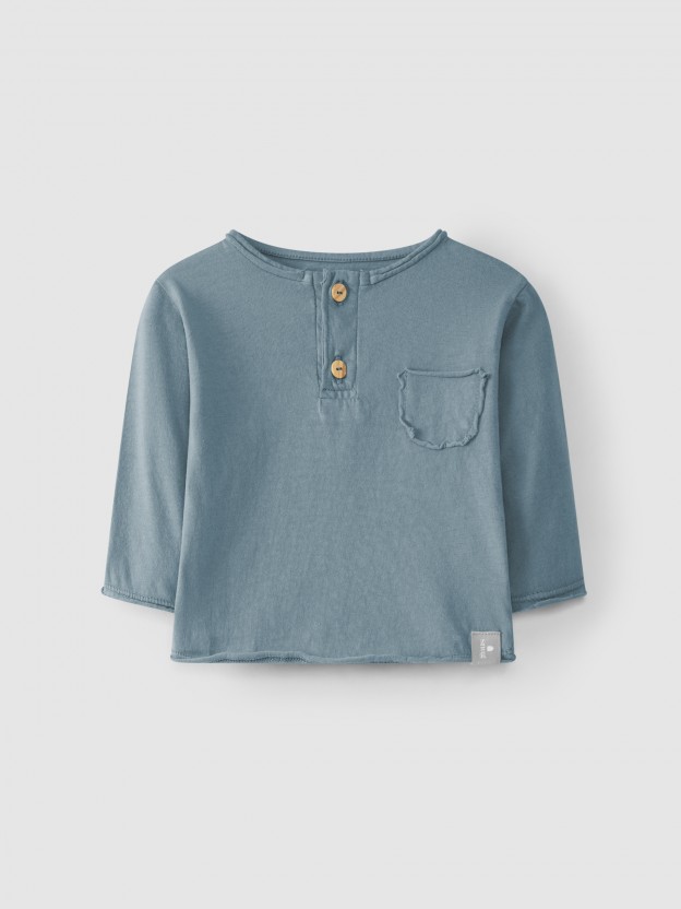 Longsleeve lisa com bolso