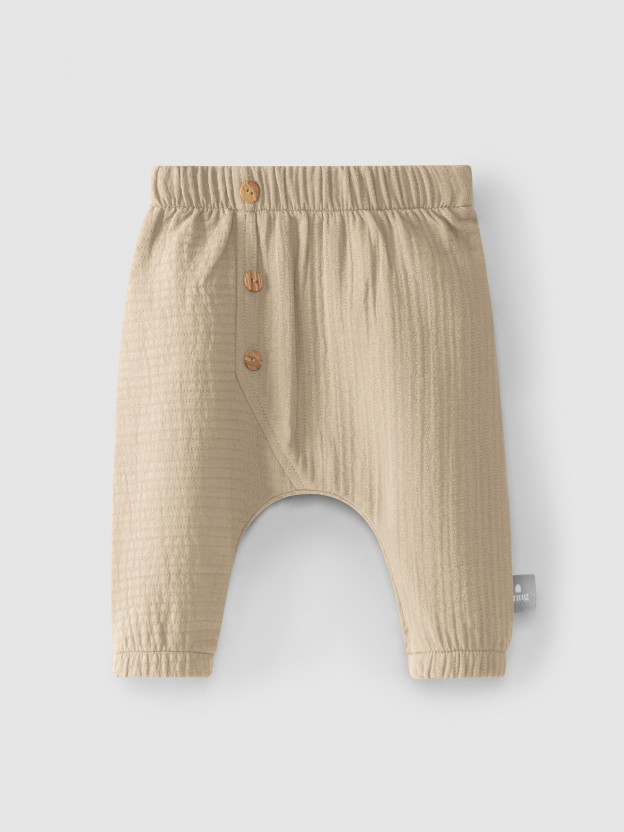 Plain pull-up pants