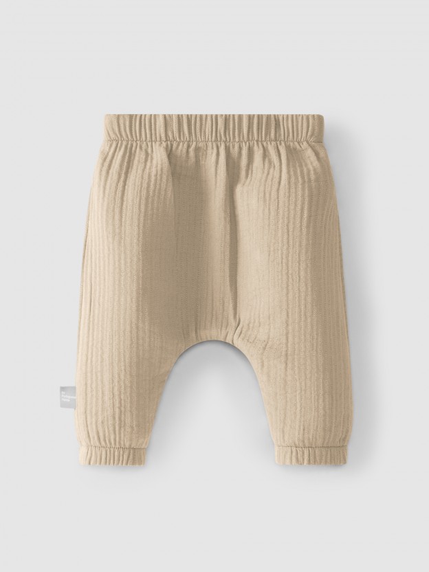 Plain pull-up pants