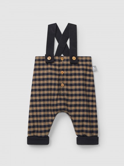 Plaid dungarees