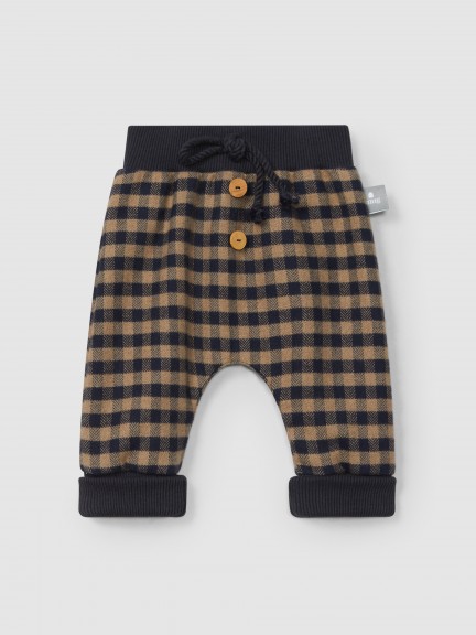 Plaid pull-up pants