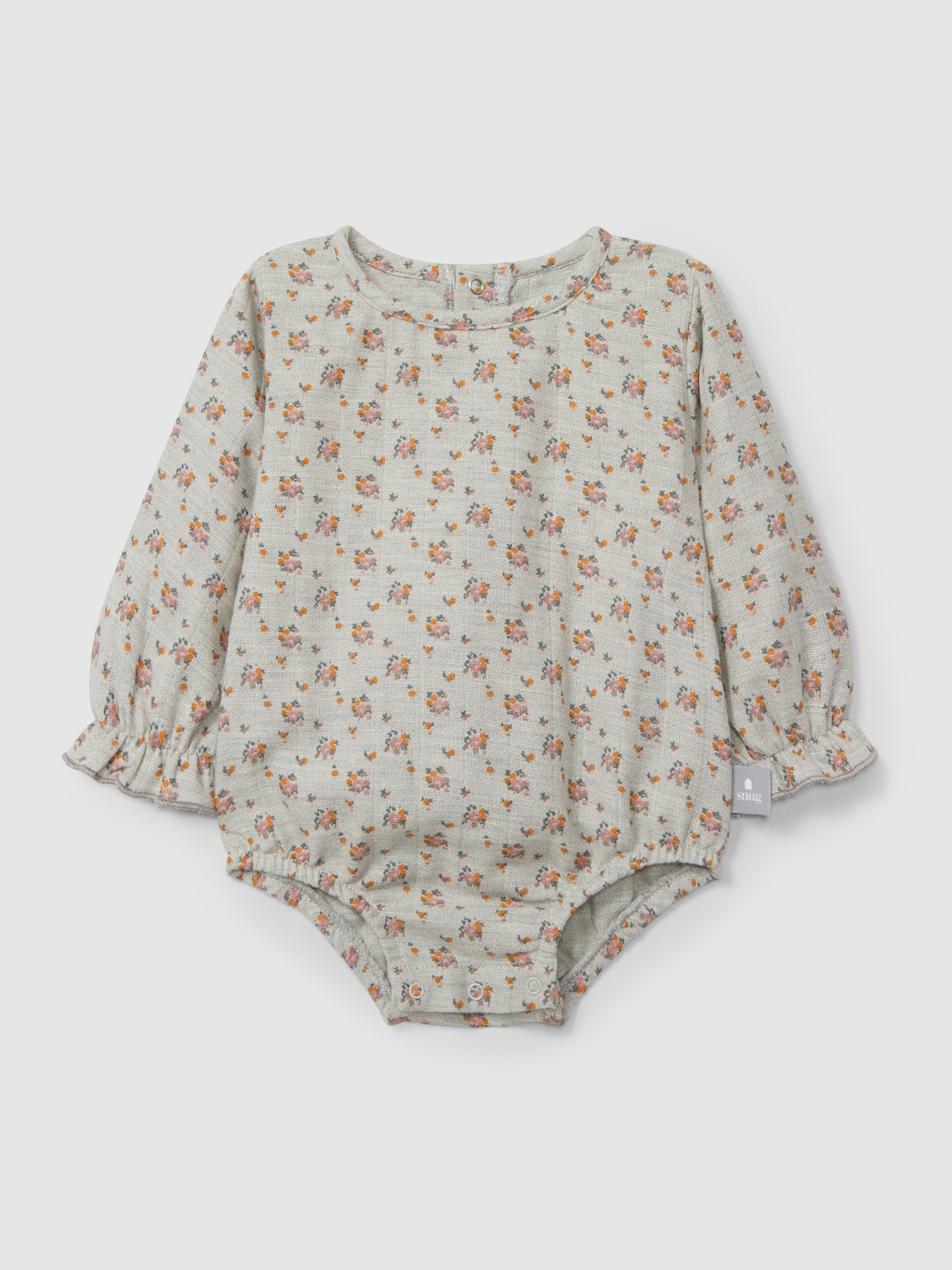 Body flores em gaze tripla