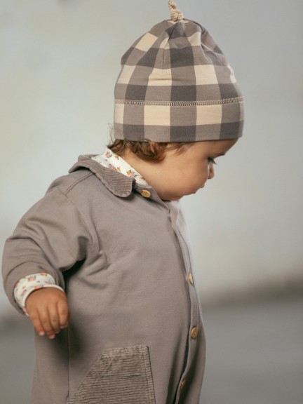 Plaid beanie with knot Plaid beanie with knot