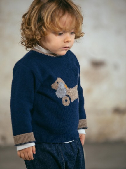 Camiseta de punto jacquard de perro Camiseta de punto jacquard de perro