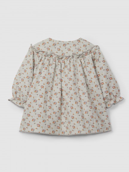 Vestido flores em gaze tripla Vestido flores em gaze tripla