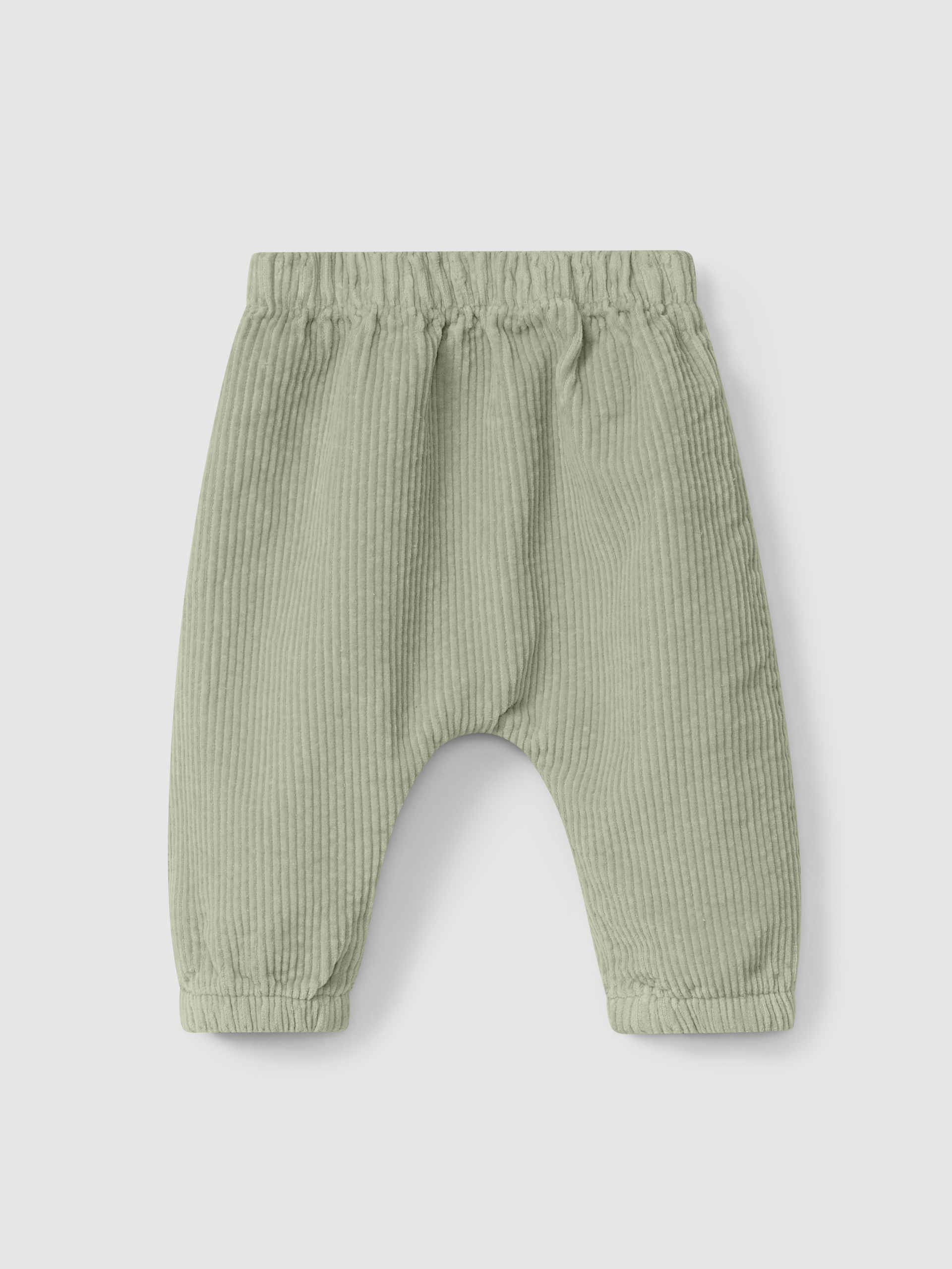 Calças pull-up em veludo de algodão orgânico