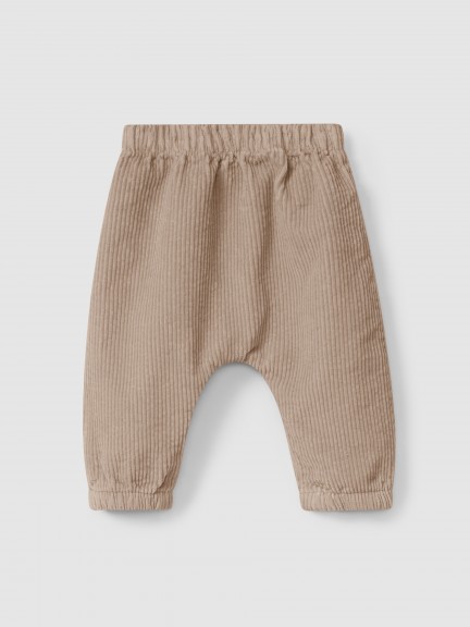 Pantalón pull-up en terciopelo de algodón orgánico Pantalón pull-up en terciopelo de algodón orgánico