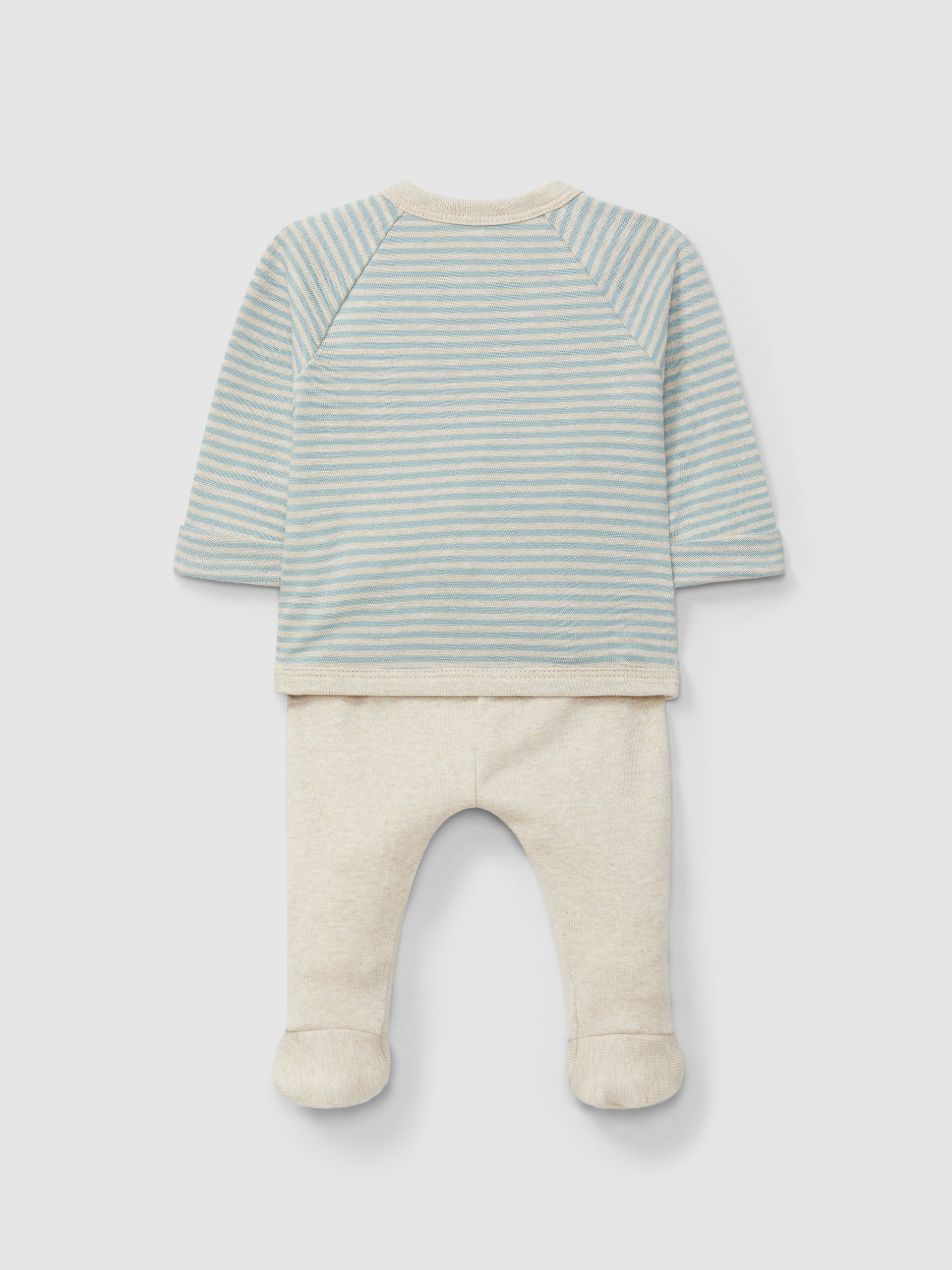 Conjunto de três peças de riscas em algodão