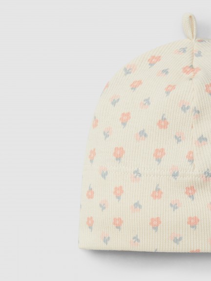 Conjunto de tres piezas flores de punto acanalado Conjunto de tres piezas flores de punto acanalado