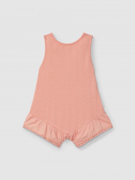 Macacão ajour com bordado inglês Macacão ajour com bordado inglês