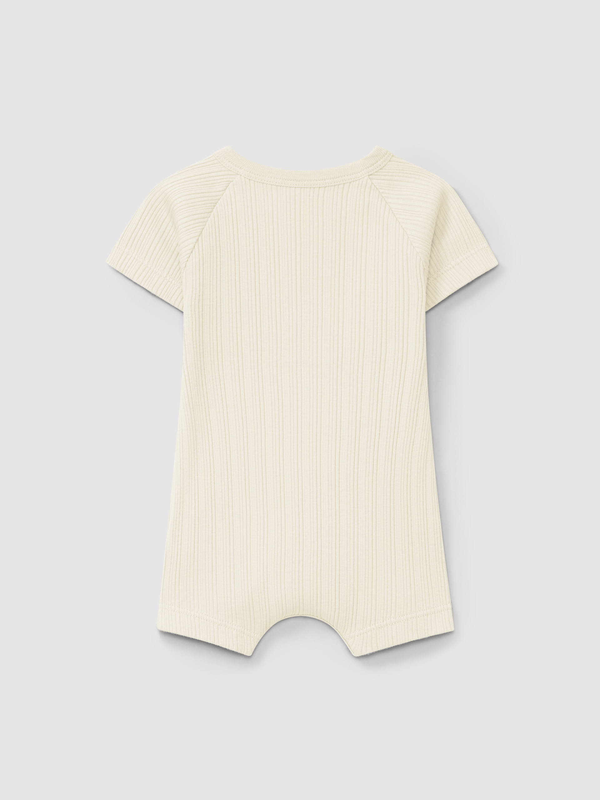 Ribbed jersey short-leg romper