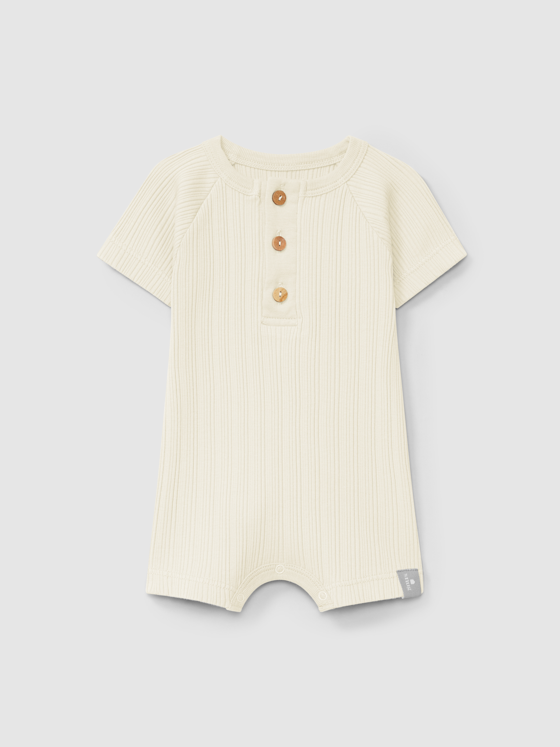 Ribbed jersey short-leg romper