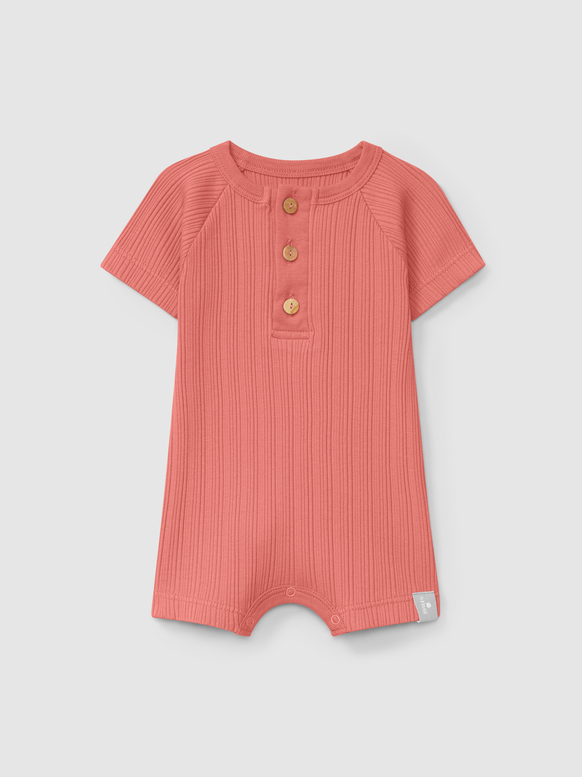 Ribbed jersey short-leg romper