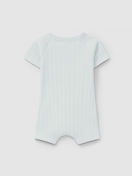 Ribbed jersey short-leg romper Ribbed jersey short-leg romper