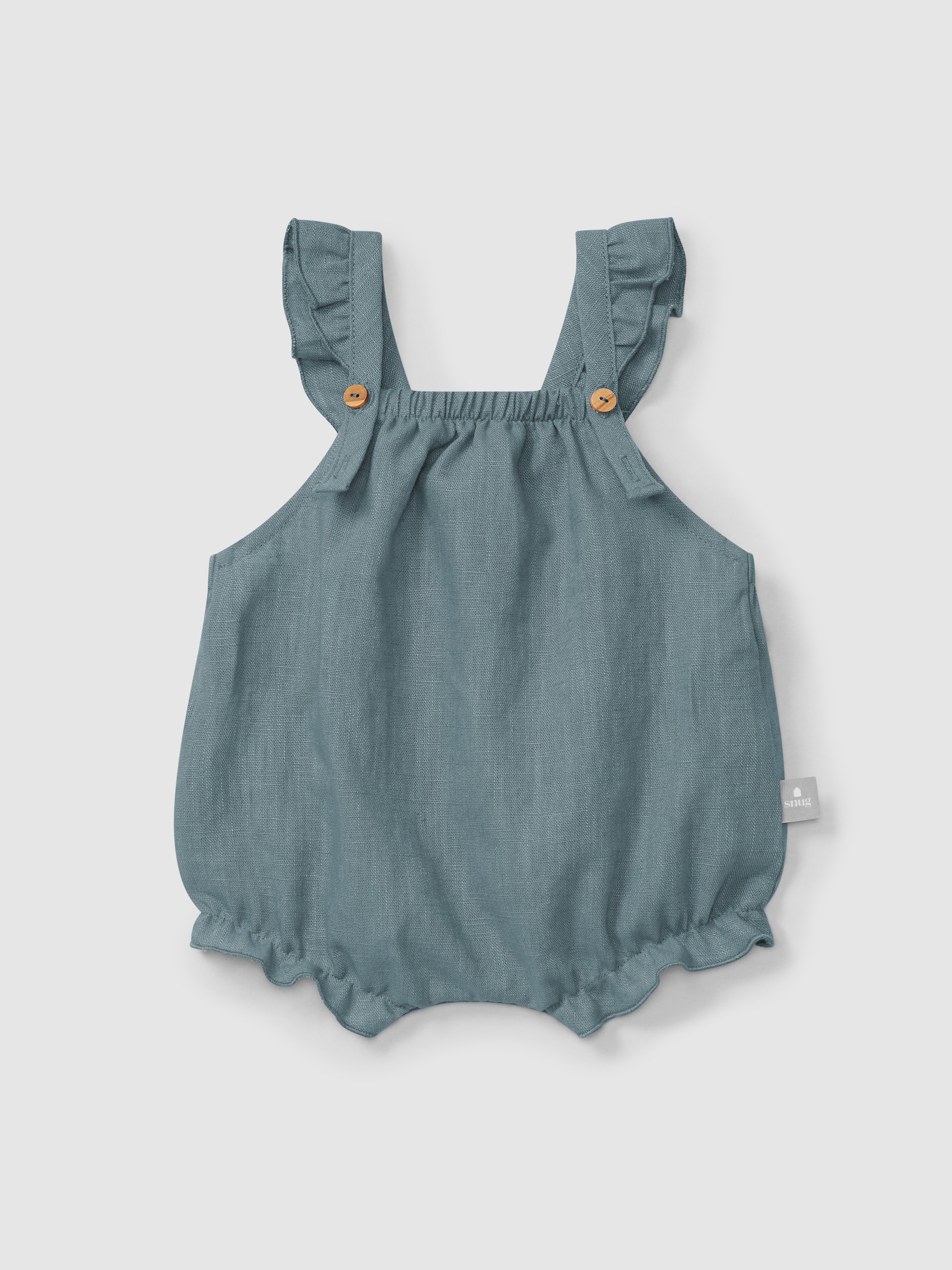 Fofo liso em linho com algodão e alças com folho