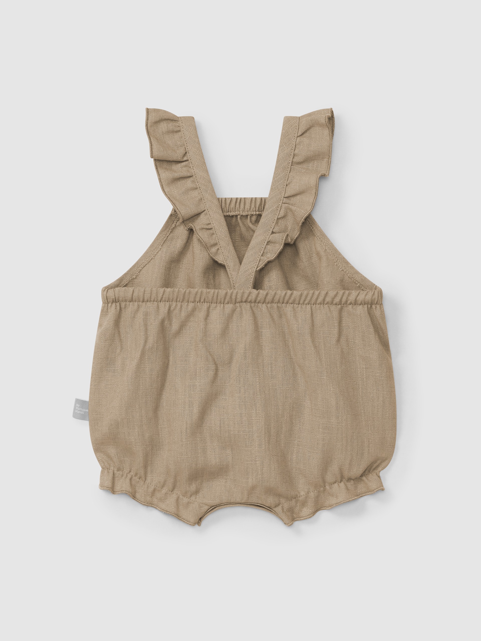 Fofo liso em linho com algodão e alças com folho