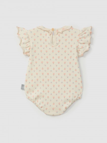 Bombacho flores de punto acanalado Bombacho flores de punto acanalado