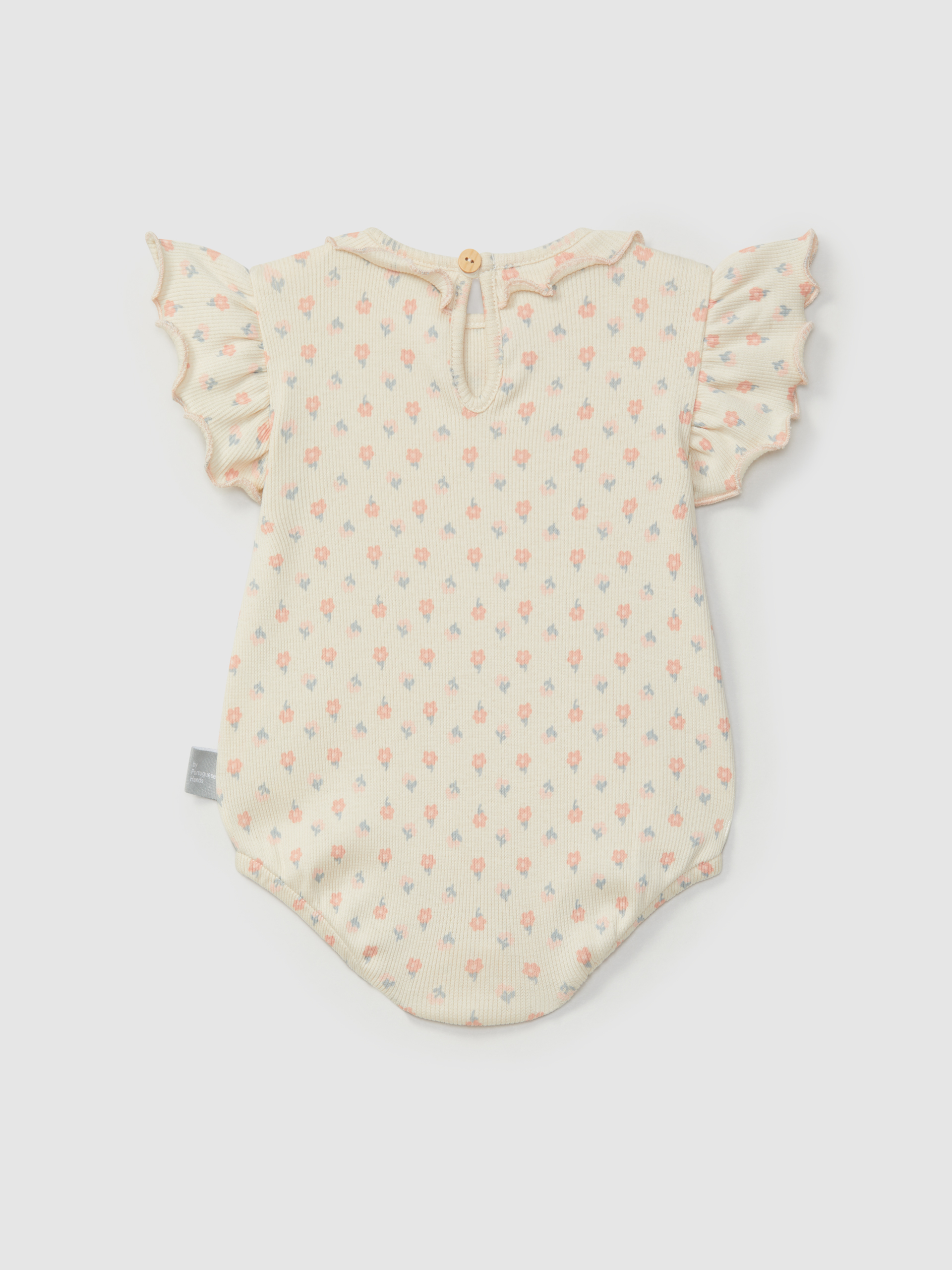 Ribbed jersey shortie floral print