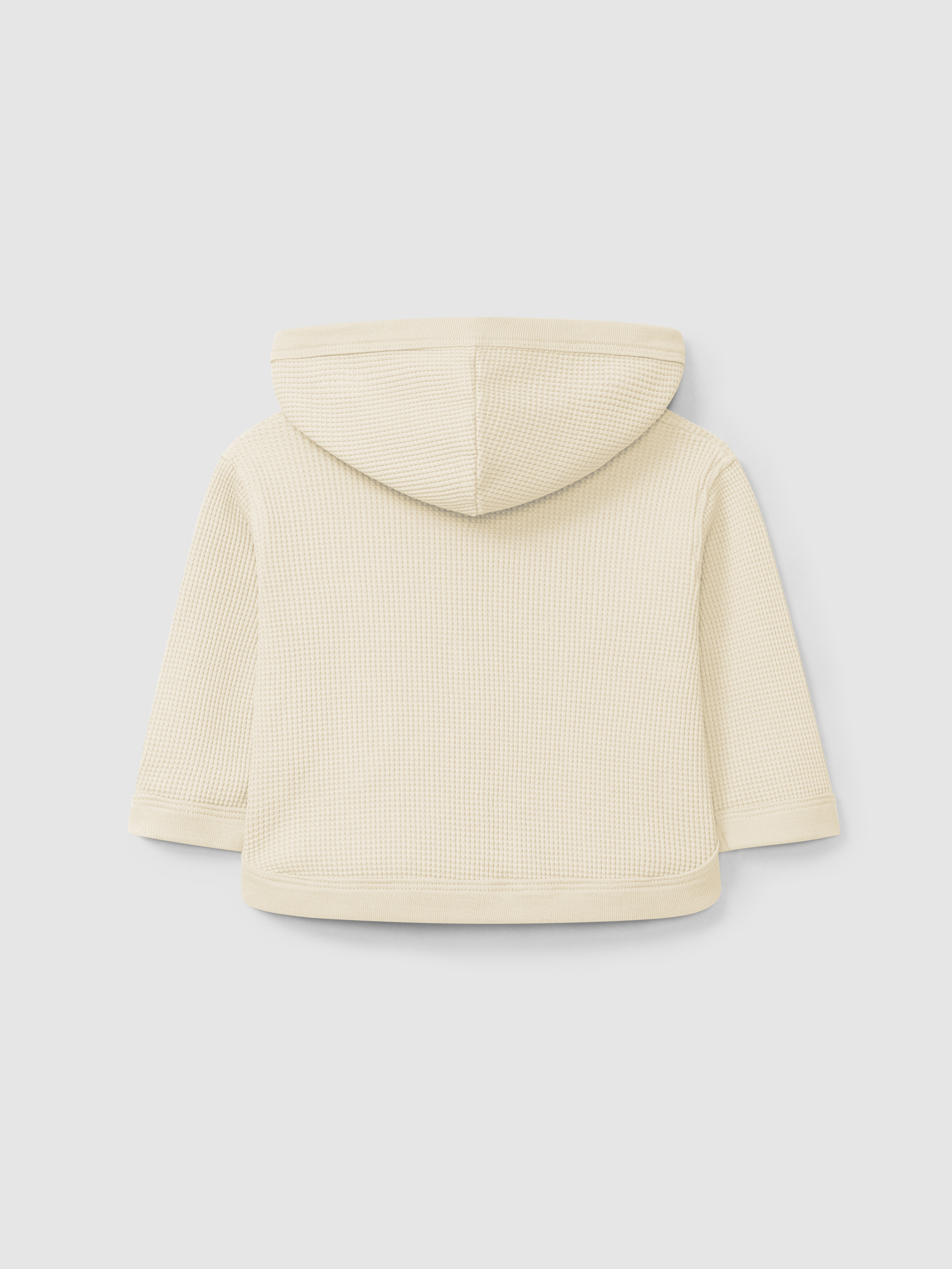 Casaco com capuz em malha waffle