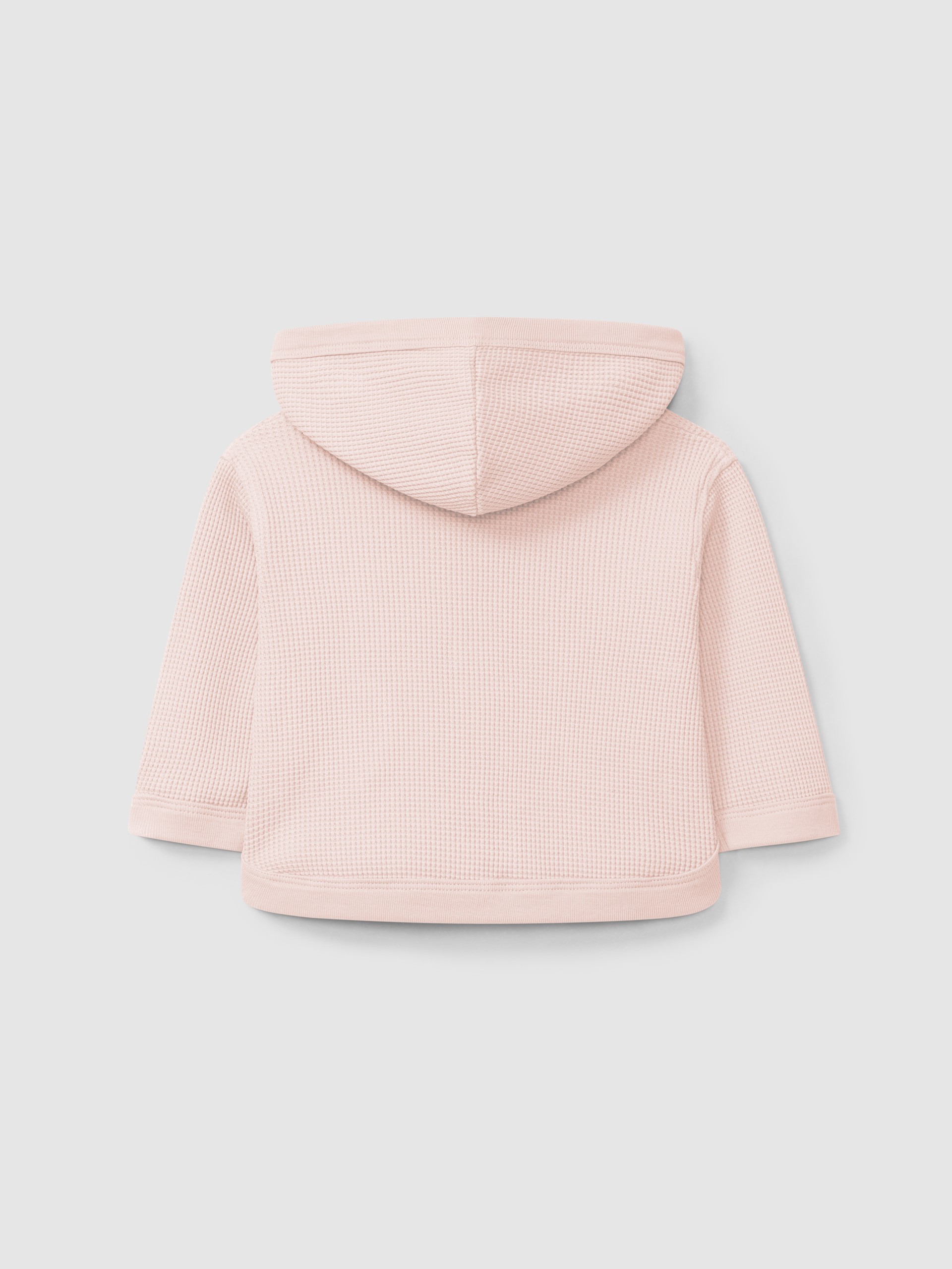 Casaco com capuz em malha waffle