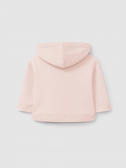 Abrigo con capucha en punto gofre Abrigo con capucha en punto gofre