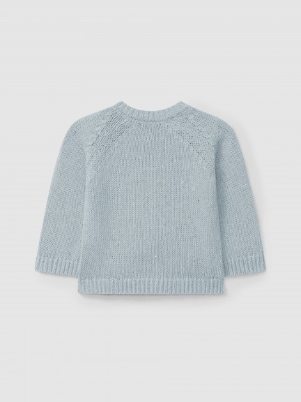 Casaco tricotado decote redondo Casaco tricotado decote redondo