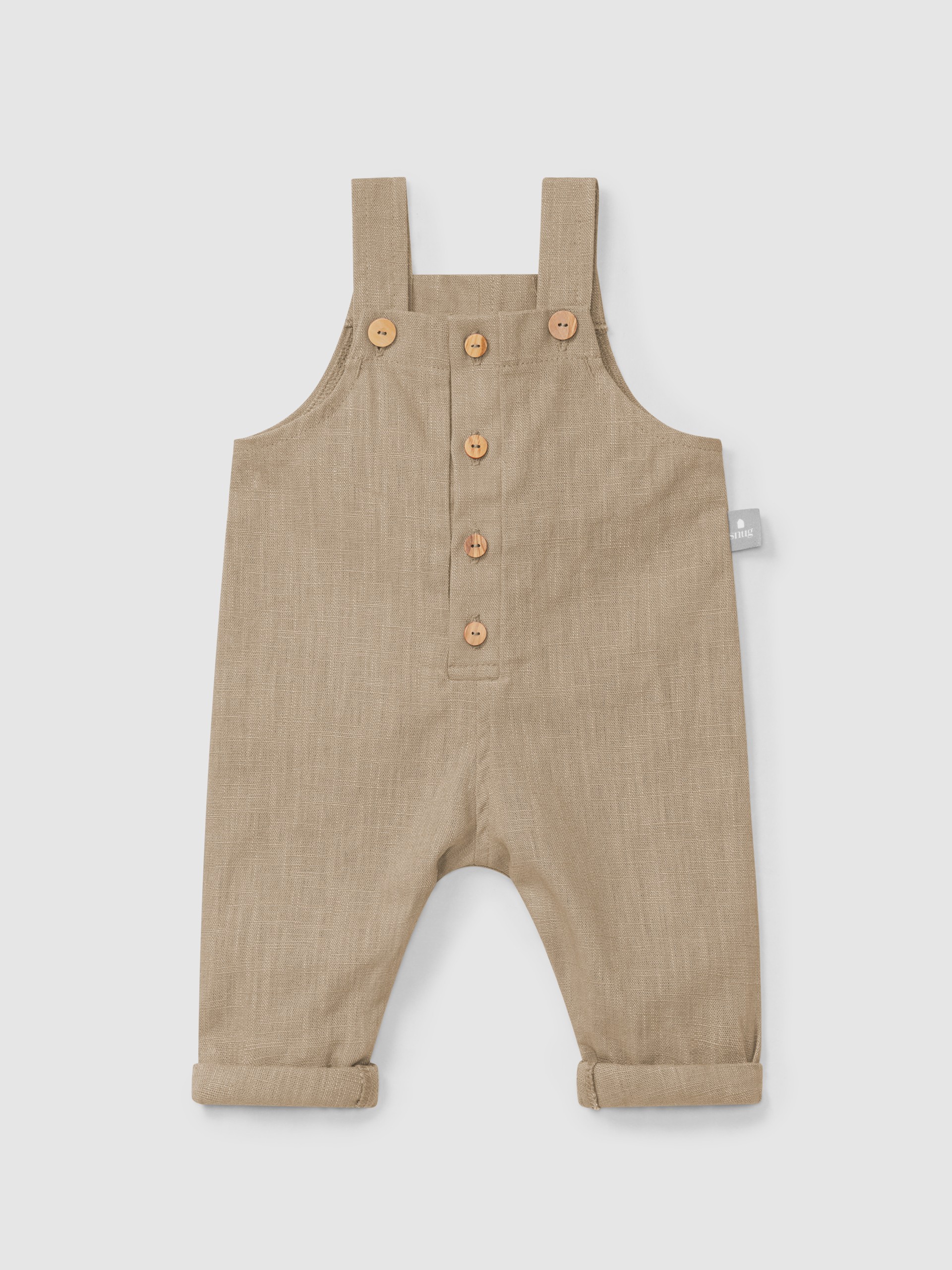 Jardineiras lisas em linho com algodão