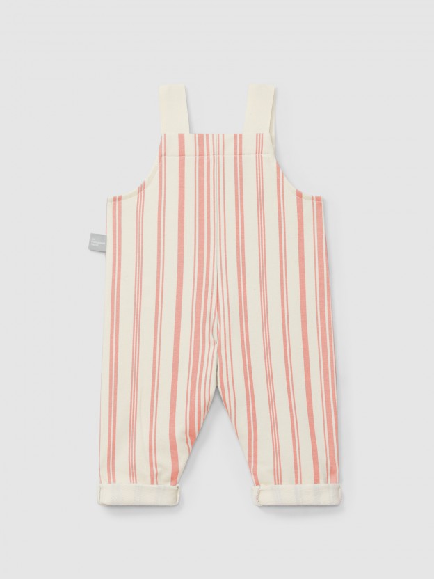 Printed plush dungarees Printed plush dungarees