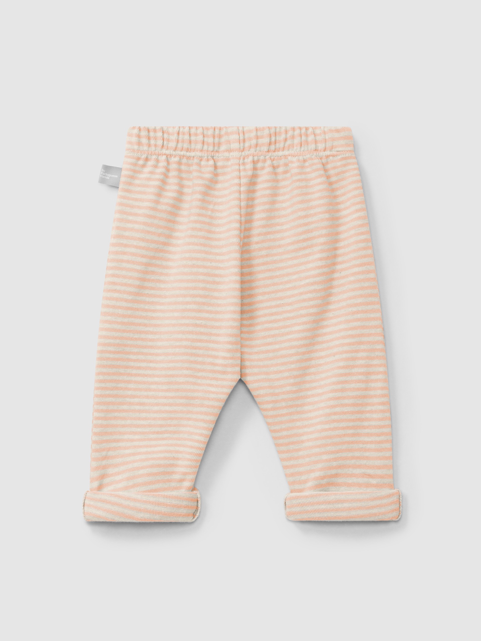 Calças pull-up de riscas em algodão