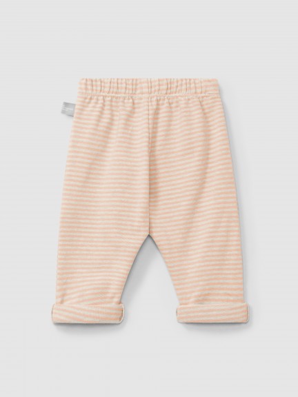 Pantalón pull-up de algodón a rayas Pantalón pull-up de algodón a rayas