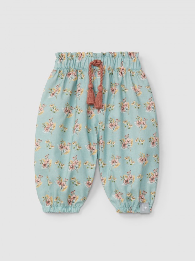 Calças pull-up estampado floral Calças pull-up estampado floral