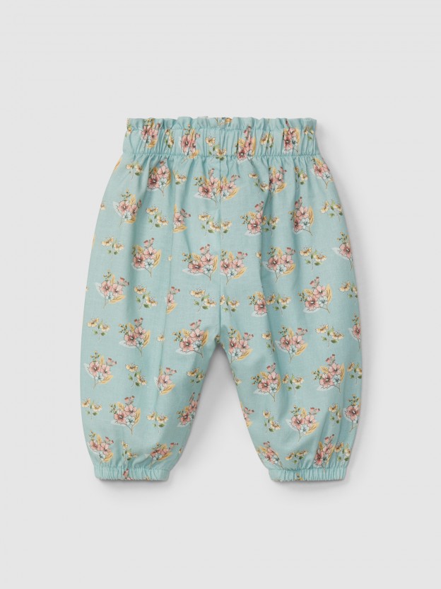 Calças pull-up estampado floral Calças pull-up estampado floral