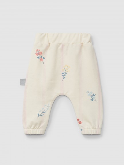 Pantalón pull-up de felpa estampada Pantalón pull-up de felpa estampada