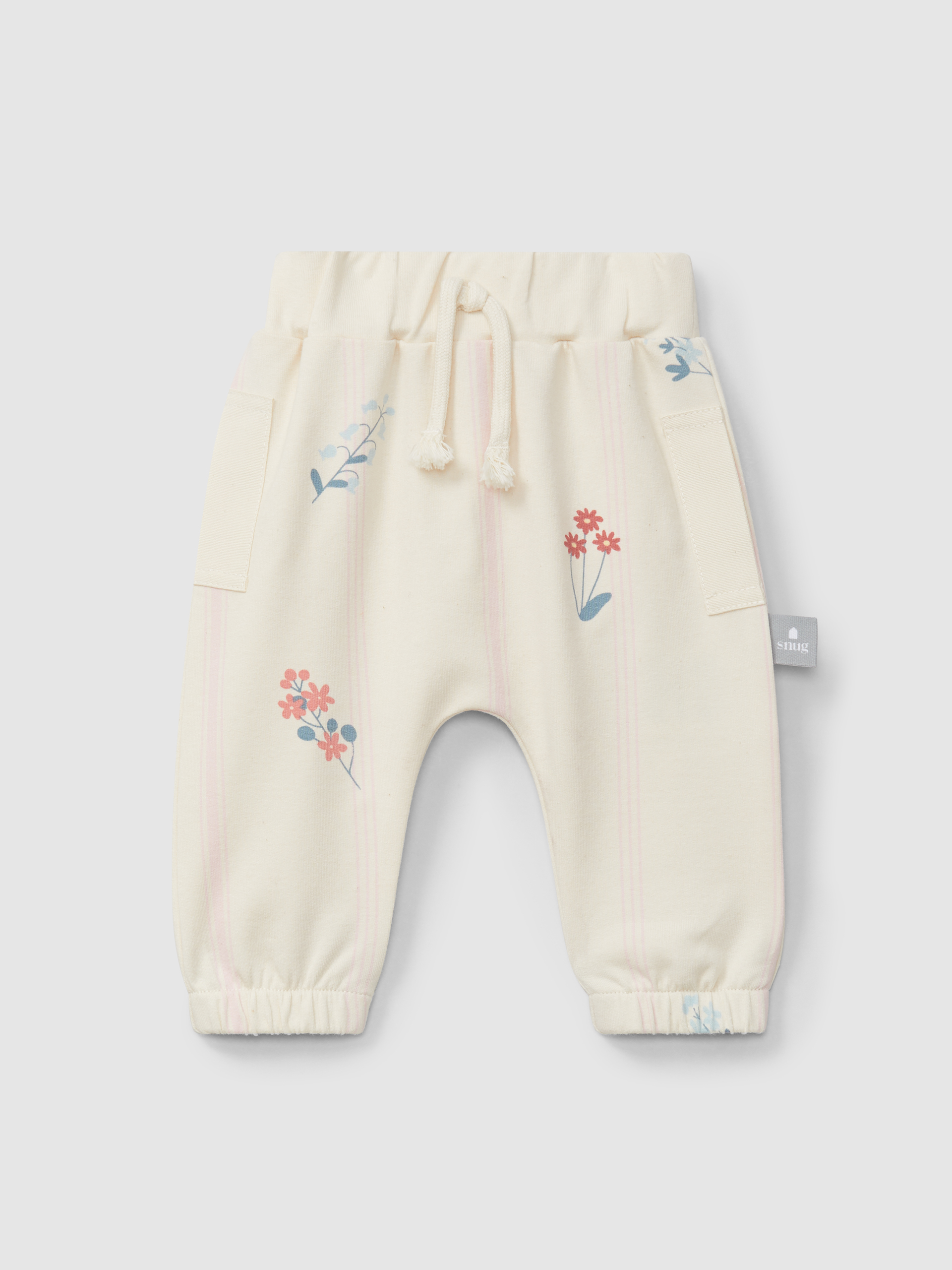 Calças pull-up em felpa estampada