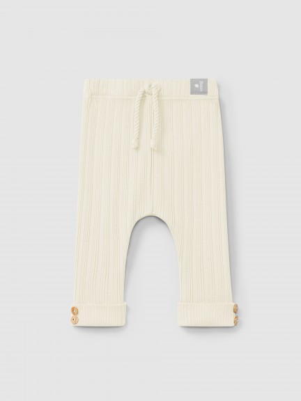 Leggings em malha canelada