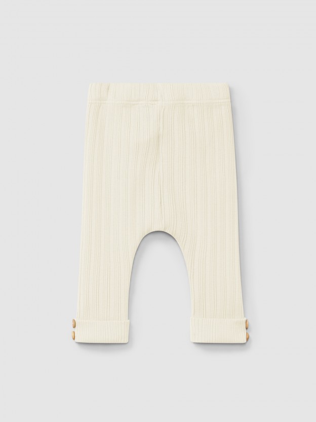 Leggings em malha canelada