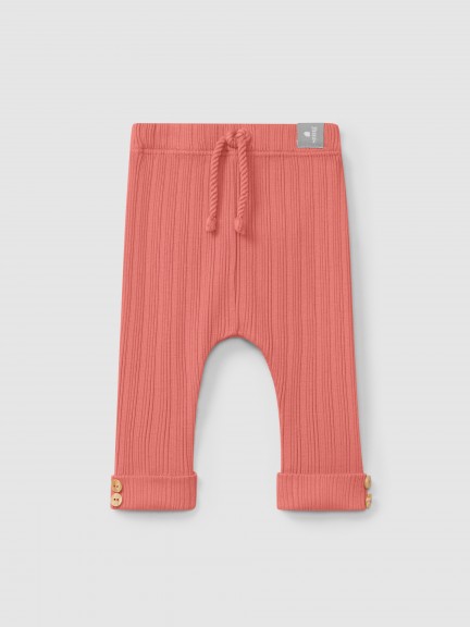 Leggings em malha canelada