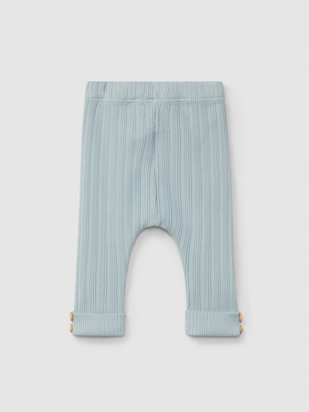 Leggings em malha canelada