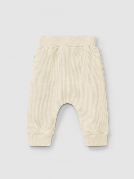 Calças pull-up em malha waffle Calças pull-up em malha waffle