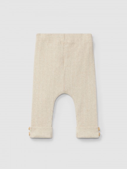 Leggings em malha canelada Leggings em malha canelada