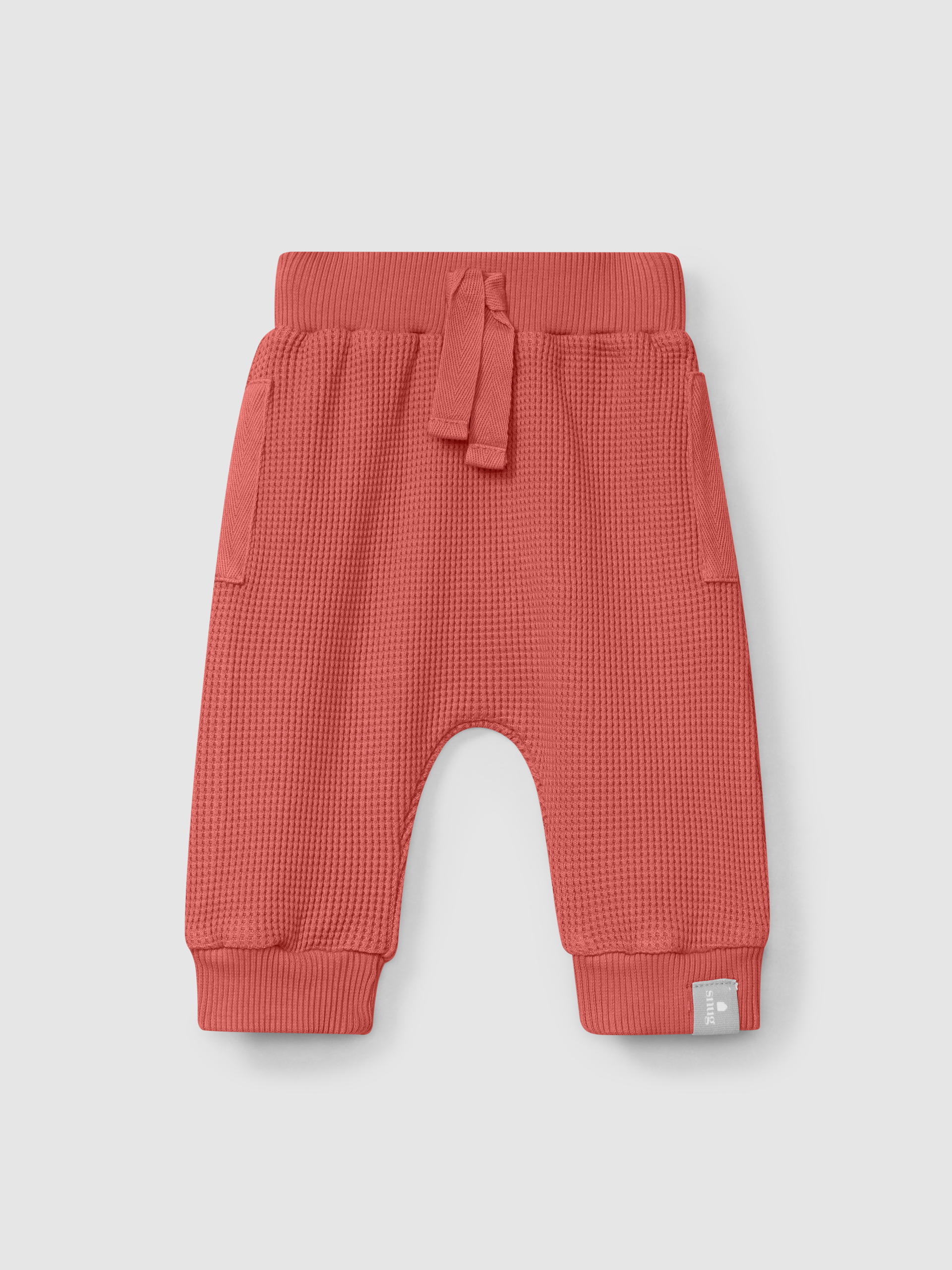 Waffle weave pull-up pants