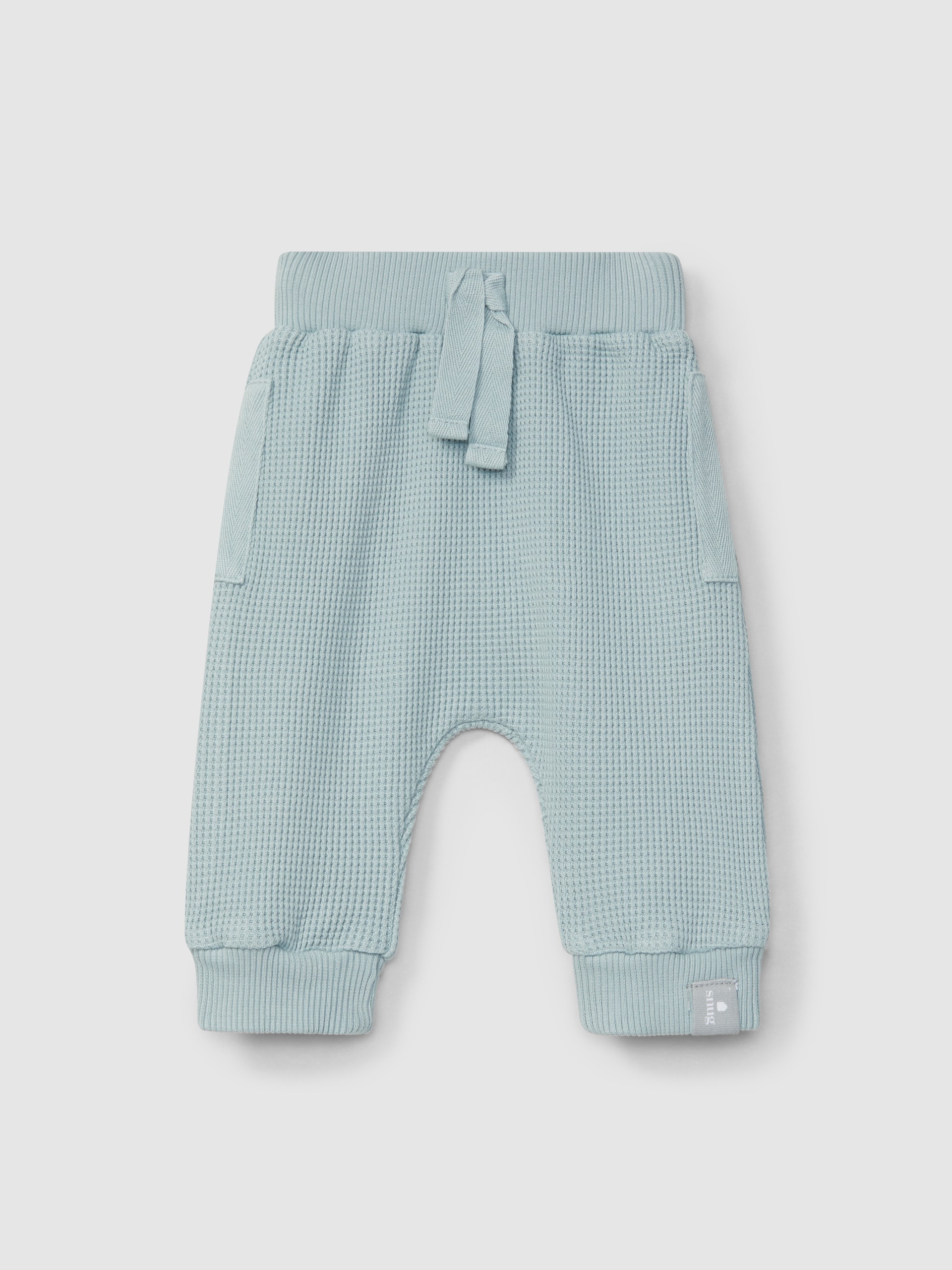 Waffle weave pull-up pants