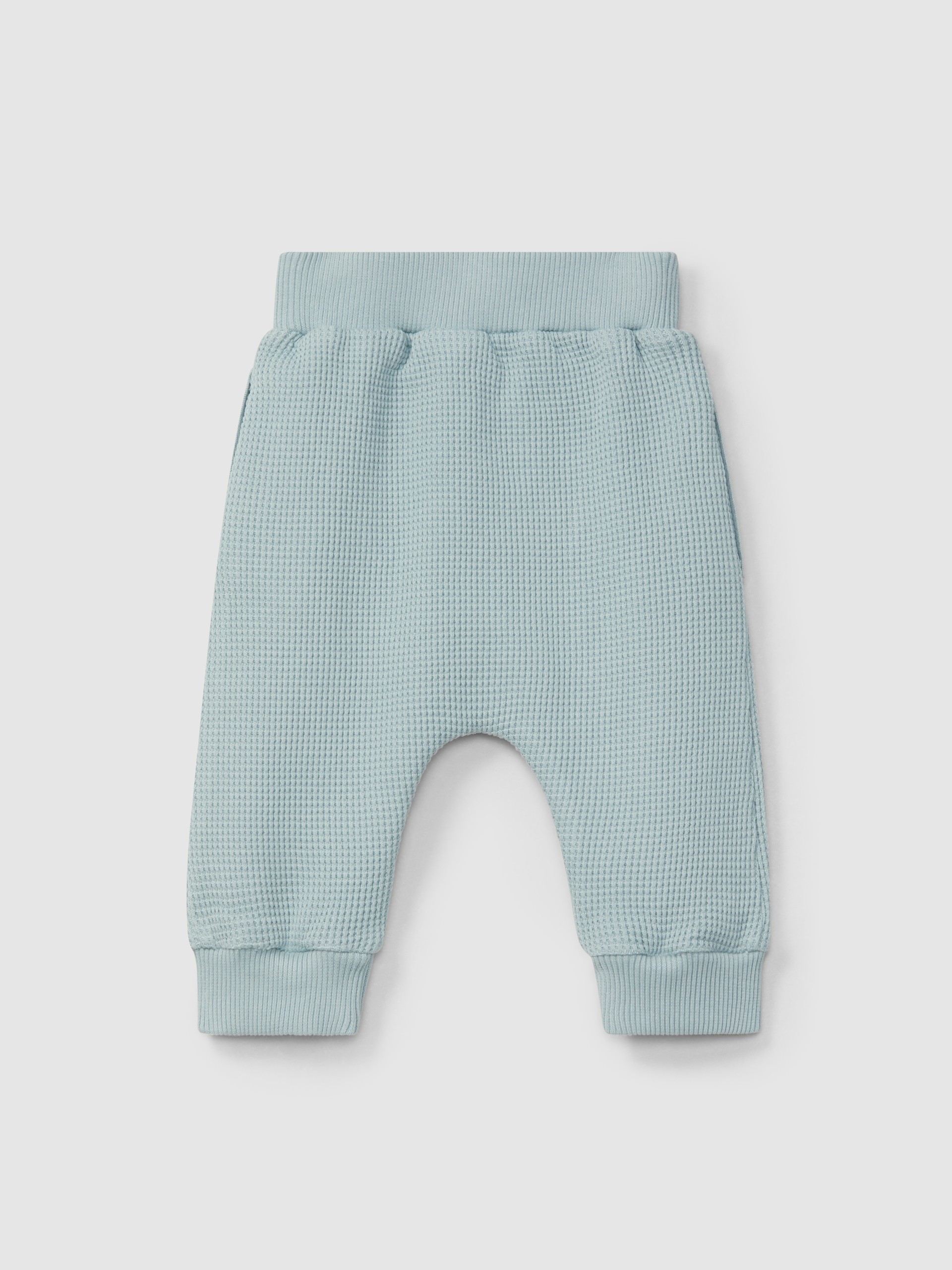 Waffle weave pull-up pants